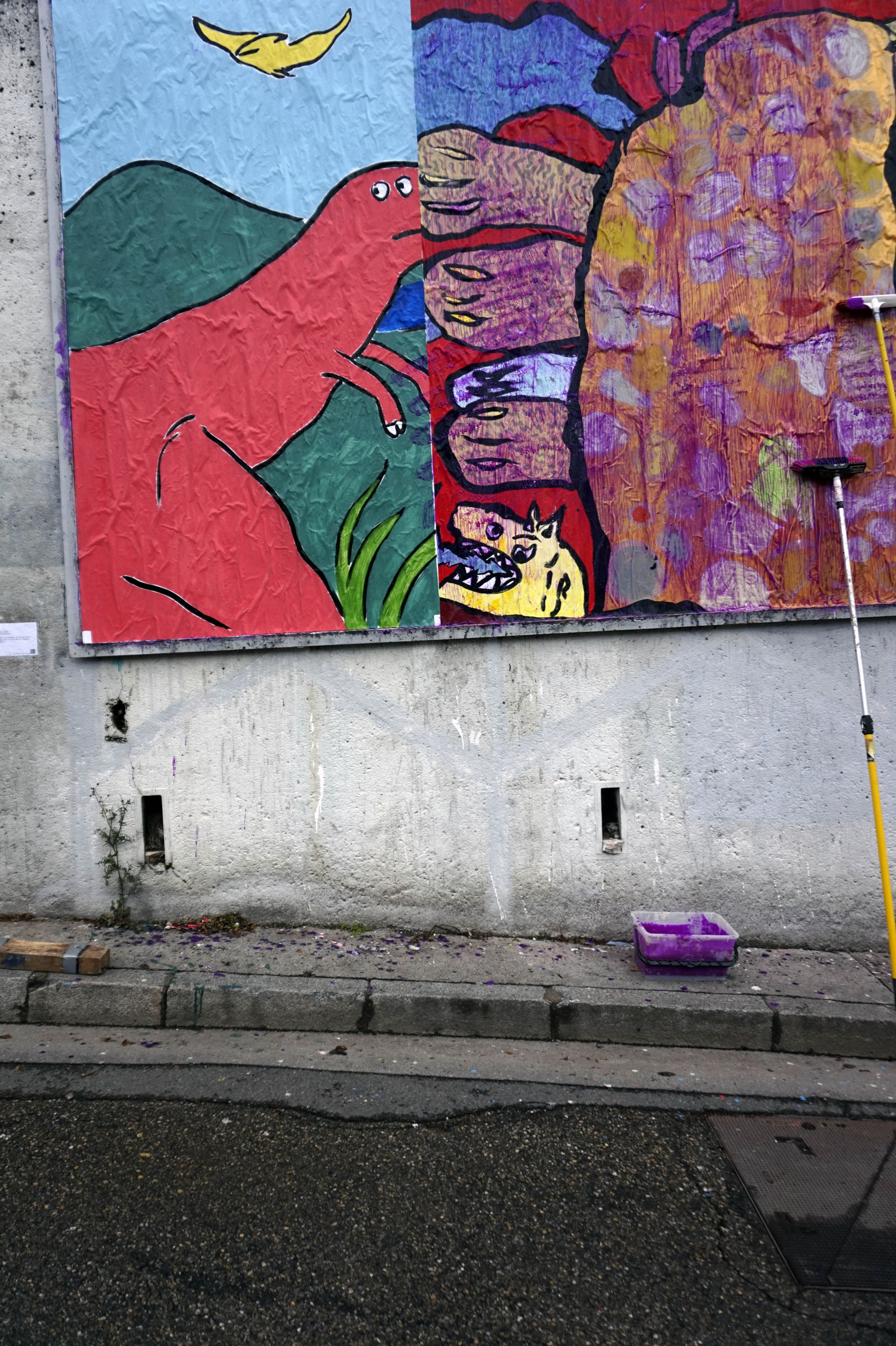 Collage « Murassik Park » de Camille Blandin, Janvier 2024 — M.U.R Saint-Étienne