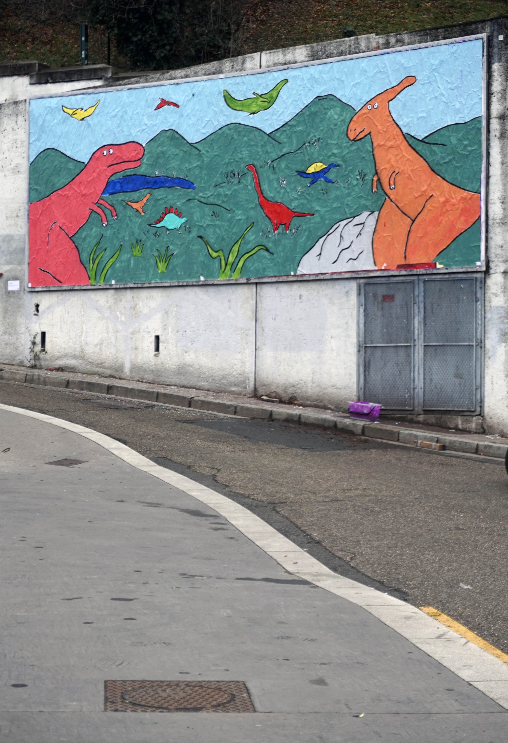 Collage « Murassik Park » de Camille Blandin, Janvier 2024 — M.U.R Saint-Étienne