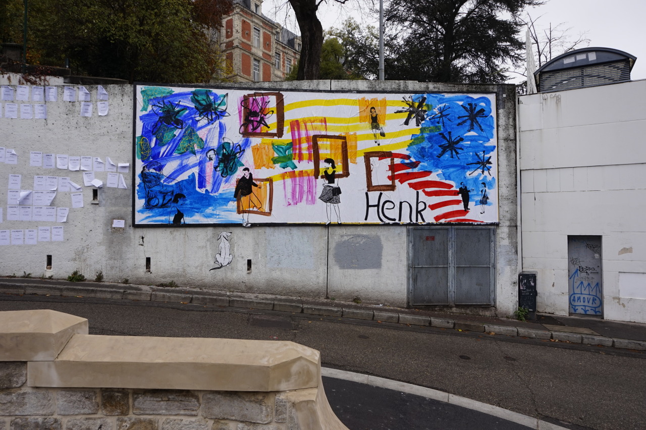 Collage de Franck Chalendard, Sandrine Chalendard, Zac Deloupy, Décembre 2022 — M.U.R Saint-Étienne