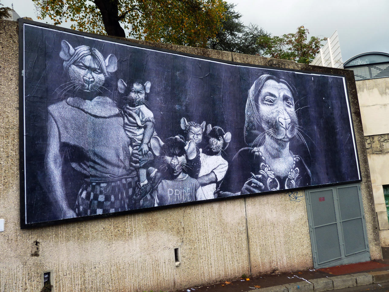 Collage « Djelem, Djelem » de Inconnu, Novembre 2013 — M.U.R Saint-Étienne