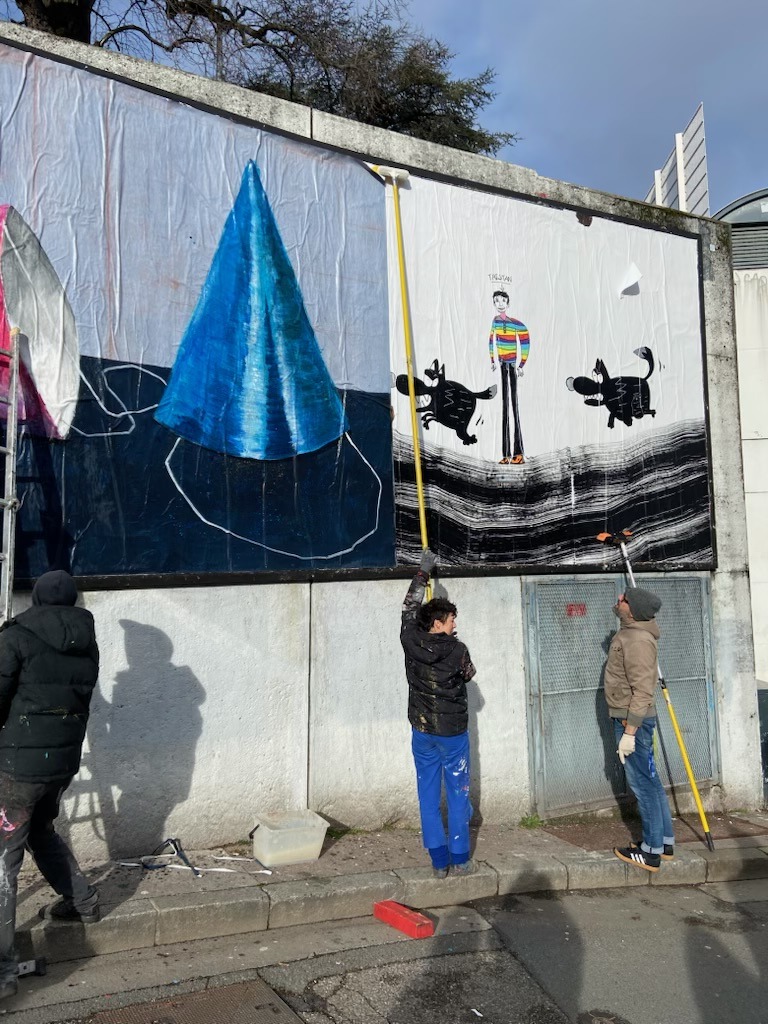 Collage « Futurlututus » de Futurlultutus, Janvier 2025 — M.U.R Saint-Étienne