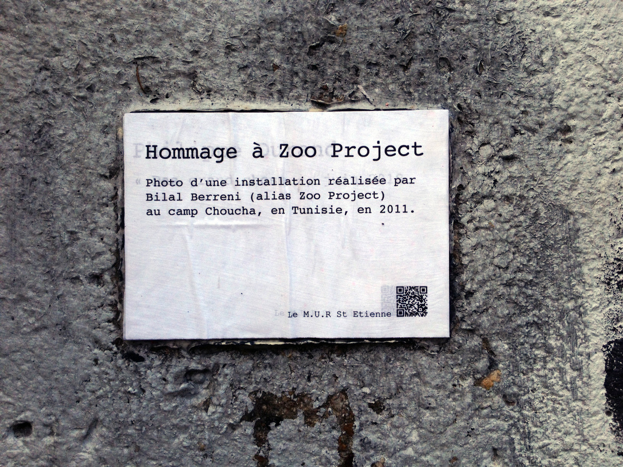 Collage de Zoo Project, Juillet 2018 — M.U.R Saint-Étienne