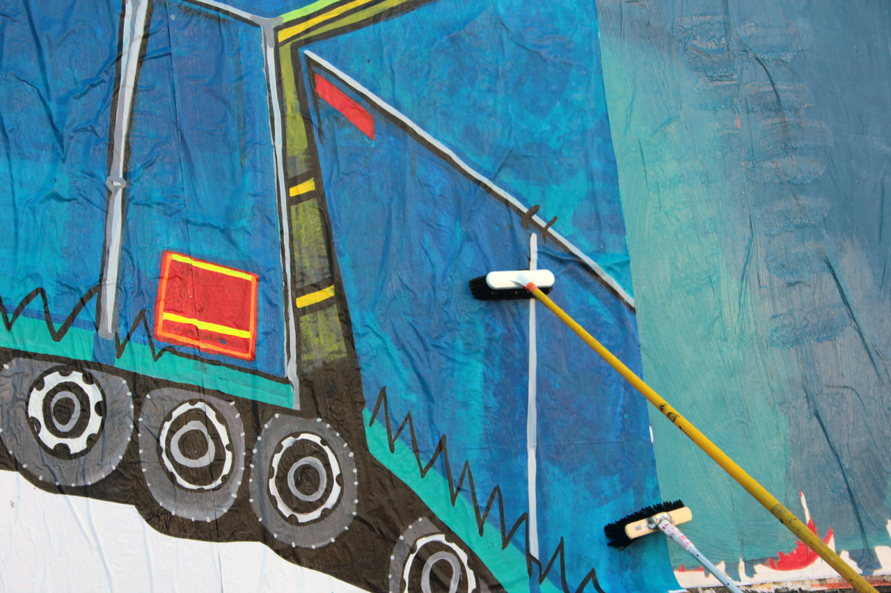 Collage « La grosse montée » de Lou Amoros Augustin, Avril 2019 — M.U.R Saint-Étienne
