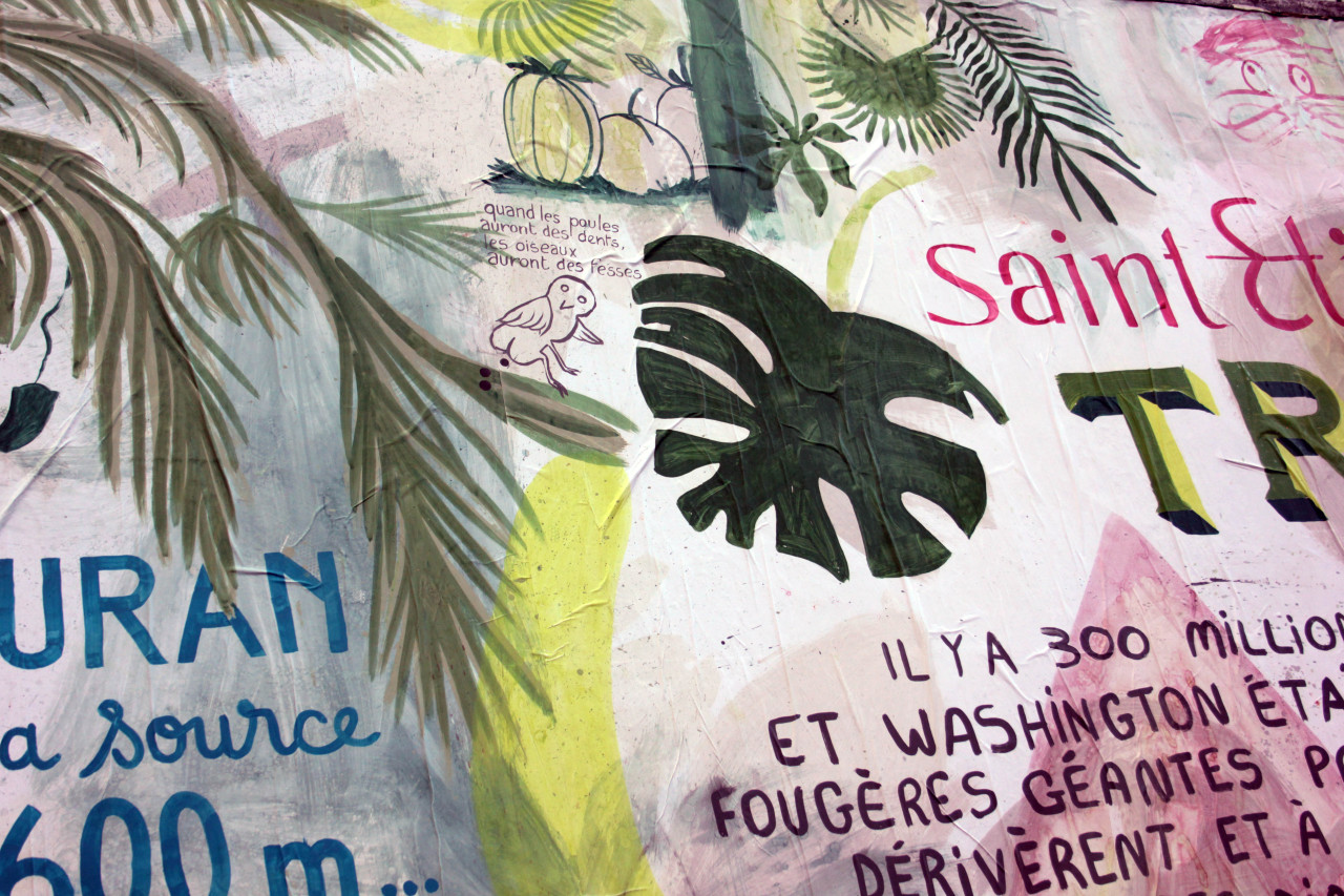 Collage « Saint-Etienne Tropical » de Nelly Maurel, Novembre 2019 — M.U.R Saint-Étienne